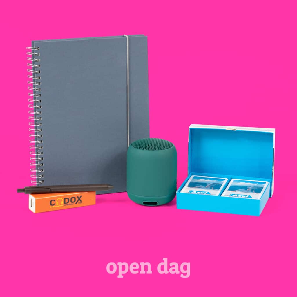 Opvallende giveaways voor open dag middelbaar en hoger onderwijs l Pelster Promotions